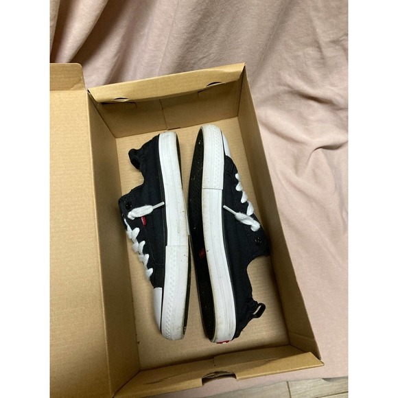 LEVIS Sneaker Shoes Womens Size 7 Black/White Stan G 1083926 Lace Up Low Top Box - Picture 2 of 6